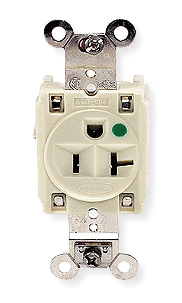 Hubbell Incorporated Hubbell Incorporated HBL8310I Straight Blade Receptacle 5-20R 20 A Ivory — product photo