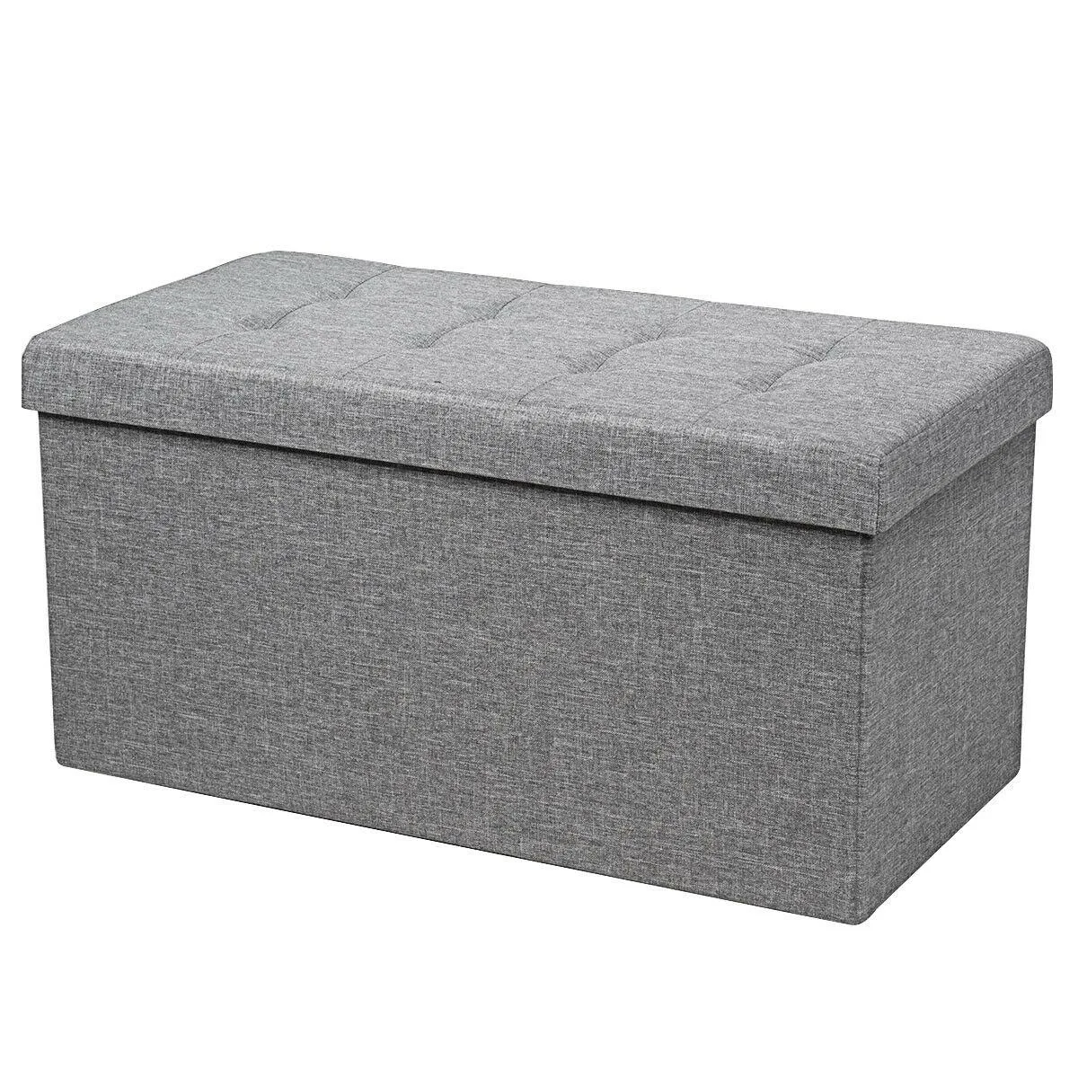 SlickBlue SlickBlue 31.5" Fabric Foldable Storage Ottoman Light Grey — product photo