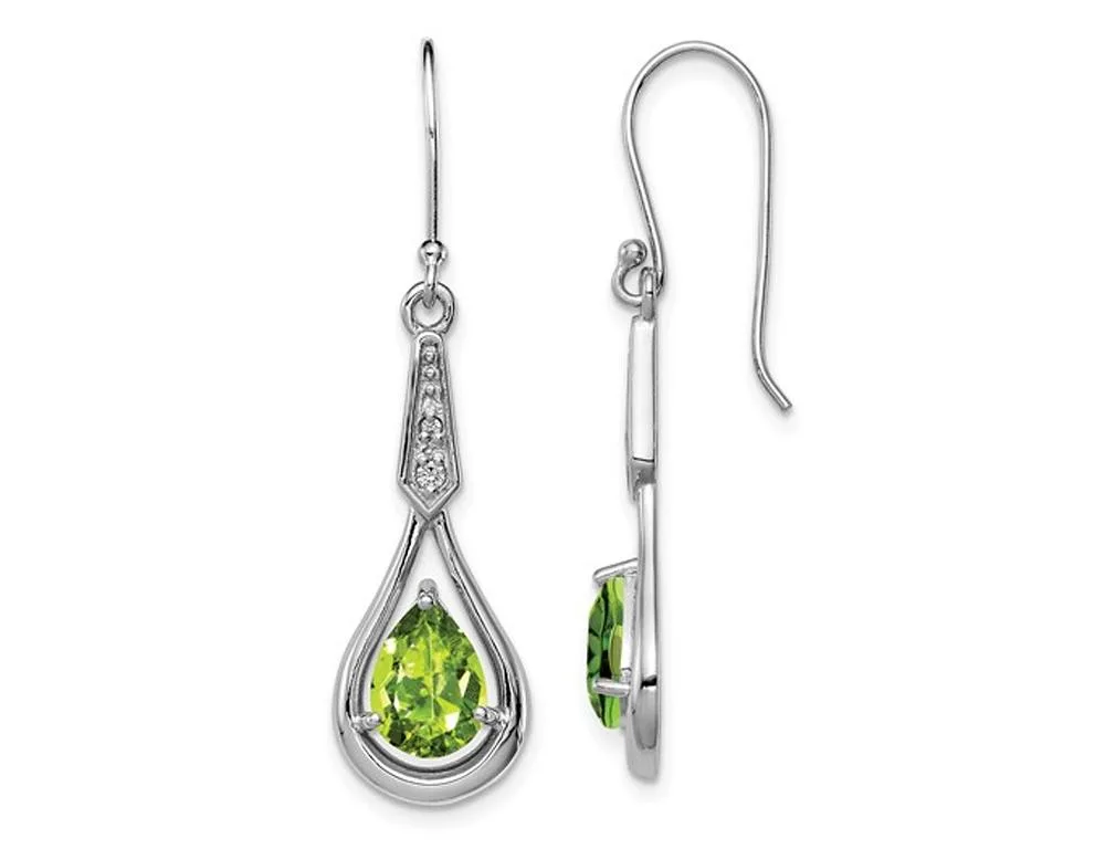 Gem &amp; Harmony Gem &amp; Harmony 2.00 Carat Peridot Dangle Drop Earrings 925 Sterling Silver — product photo