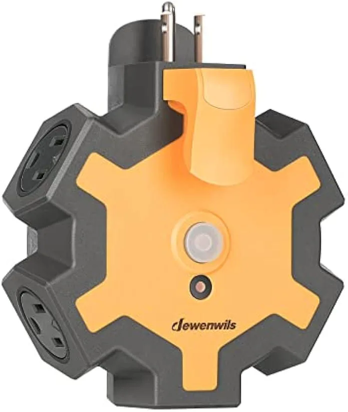TAURKENAM TAURKENAM 5-Outlet Power Strip Orange 15A 125V 1875W — product photo
