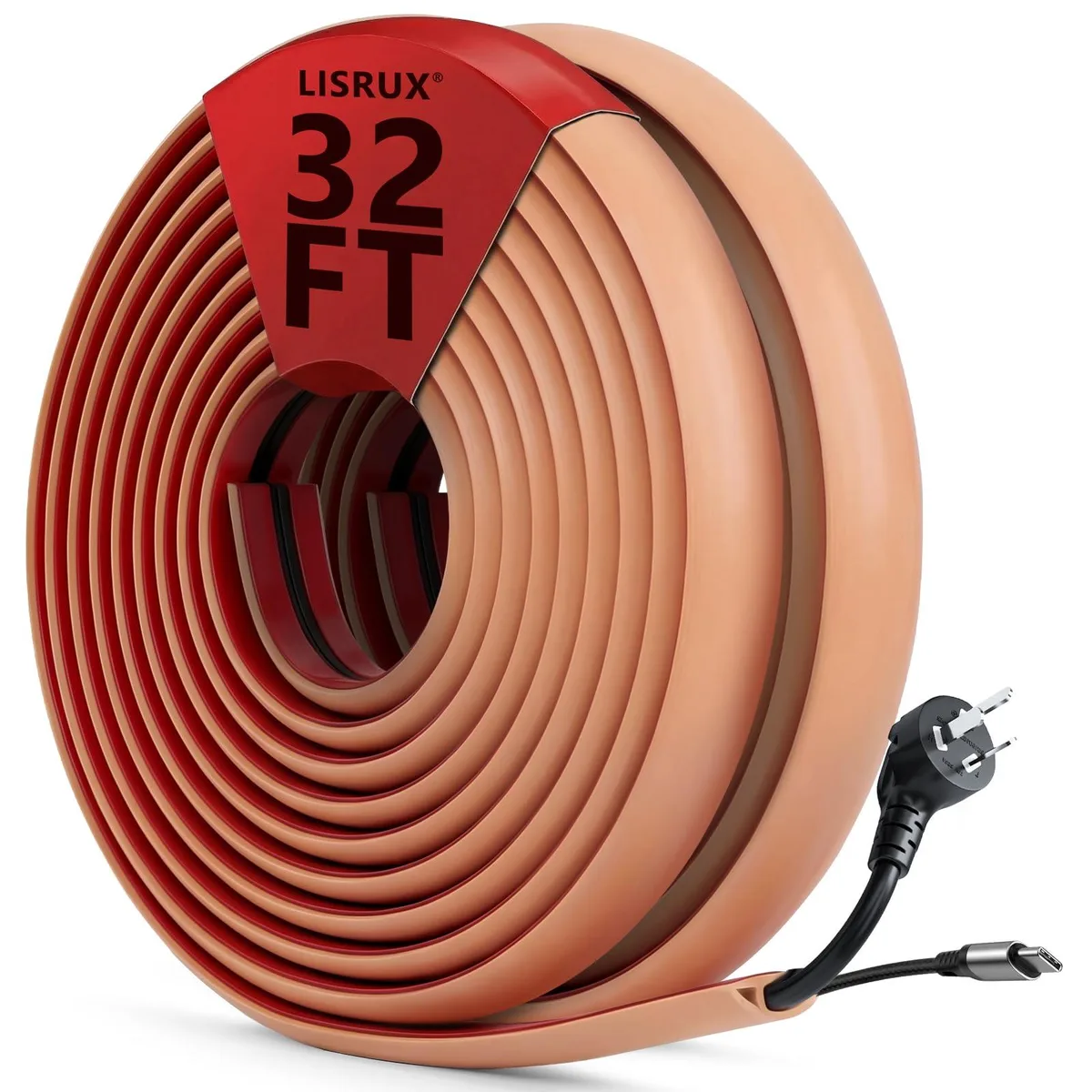  LISRUX 32FT Brown Self-Adhesive Cord Cover — product photo