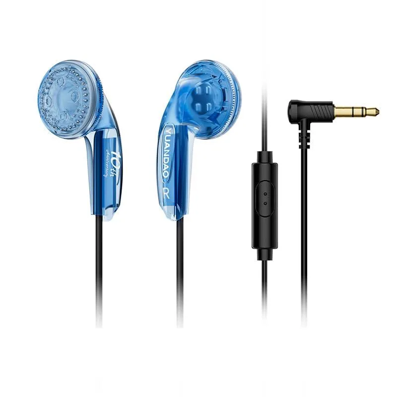 LORDWORLD LORDWORLD 10th Anniv Flat Earbuds 15.4mm N52 3.5mm Blue with Mic — product photo