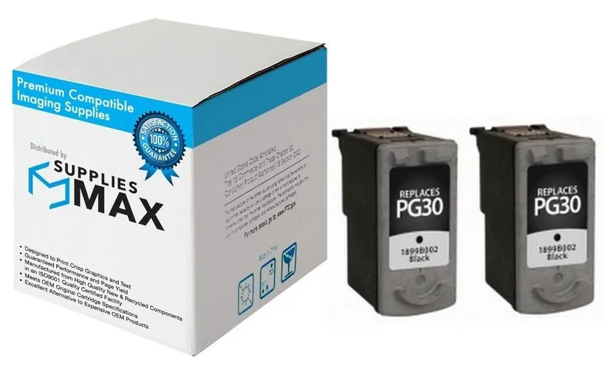 SuppliesMax SuppliesMax Canon PG-30 Black Inkjet Cartridge 2-Pack 219 Pages — product photo