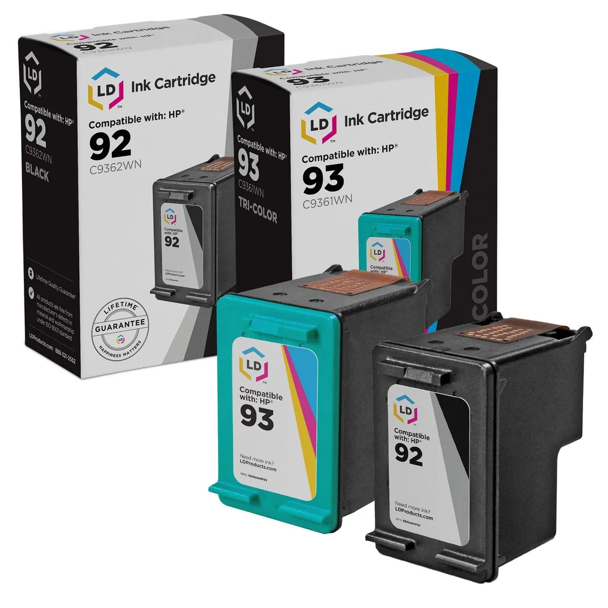 LD Products LD Products HP 92 &amp; 93 Ink Cartridges 2-Pack 200 Pages — product photo