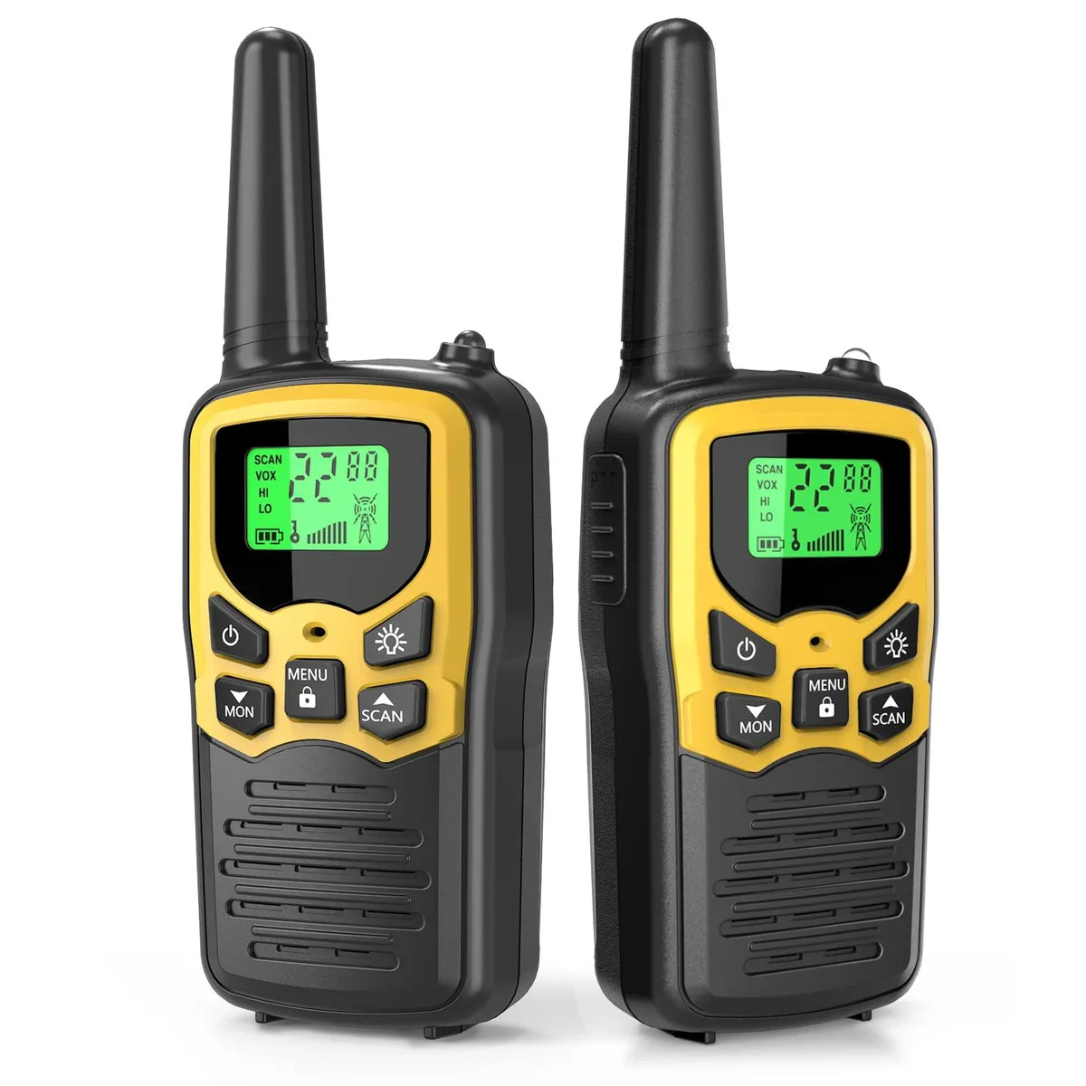 SOEWIOU SOEWIOU two-way radio 22ch 3mile Yellow 2-pack — product photo