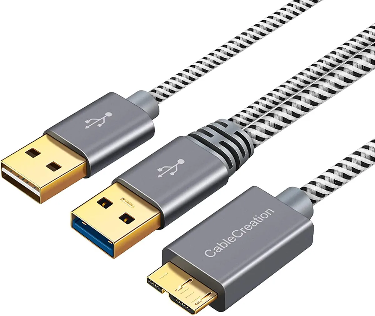 CableCreation CableCreation USB 3.0 to Micro USB Y Cable with USB 2.0 Charge Cord — product photo