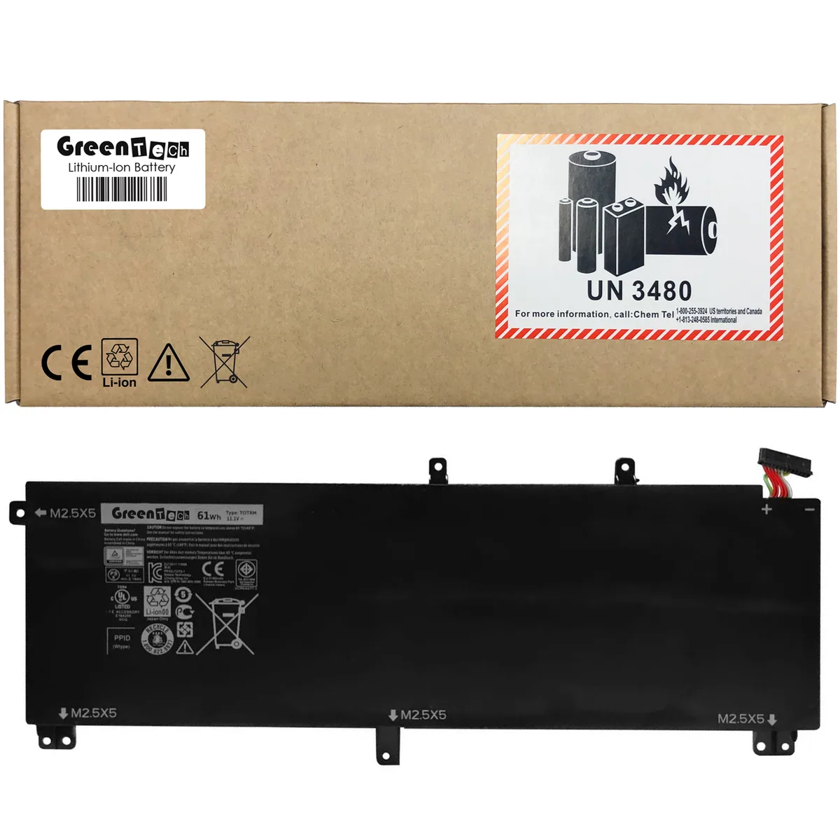 NShi NShi T0TRM 11.1V 5495mAh 61Whr laptop battery for Dell Precision M3800 XPS 15 9530 — product photo