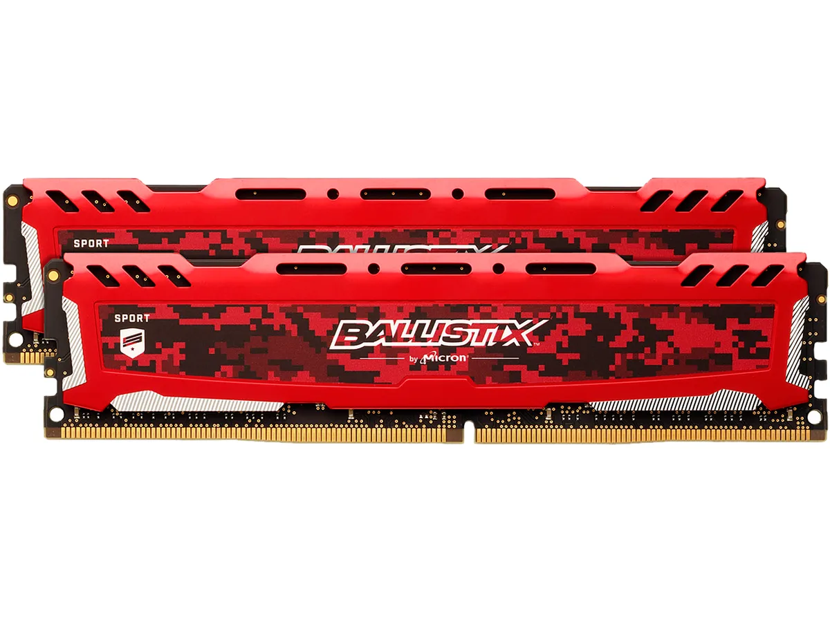 Ballistix Ballistix BLS2K8G4D26BFSE 16GB (2×8GB) DDR4 2666 CL16 Red desktop RAM — product photo