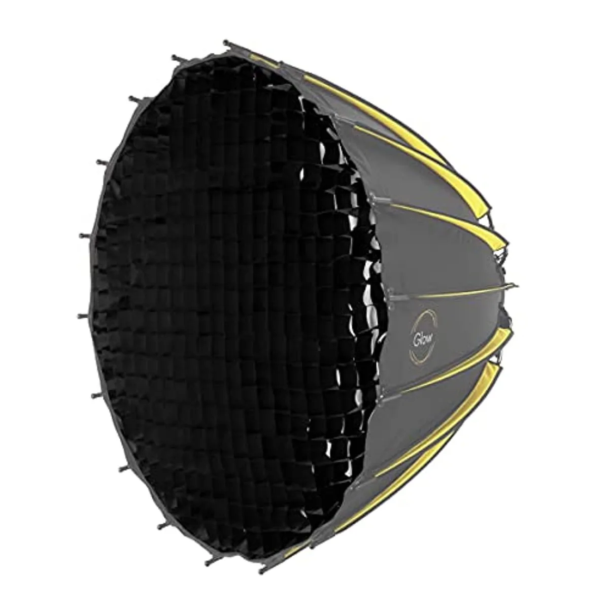 Black fabric eggcrate grid folded flat for 35.4 inch parabolic softbox