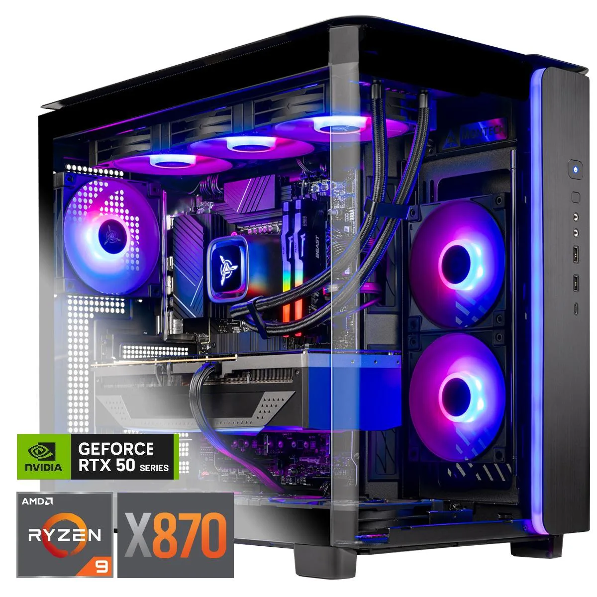 Skytech Skytech King 95 Gaming PC Ryzen 9 9950X3D RTX 5080 64GB DDR5 4TB NVMe 360mm AIO — product photo