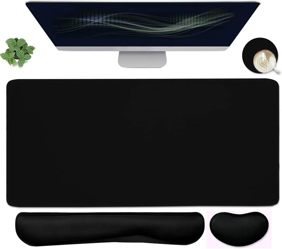 BAOFENG BAOFENG 4-in-1 Gaming Mouse Pad Set Black 35.4×15.75 in — product photo