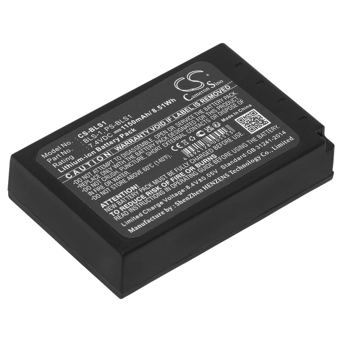 Cameron &amp; Co Cameron &amp; Co DS-CS-BLS1 Li-ion camera battery 7.4V 1150mAh — product photo