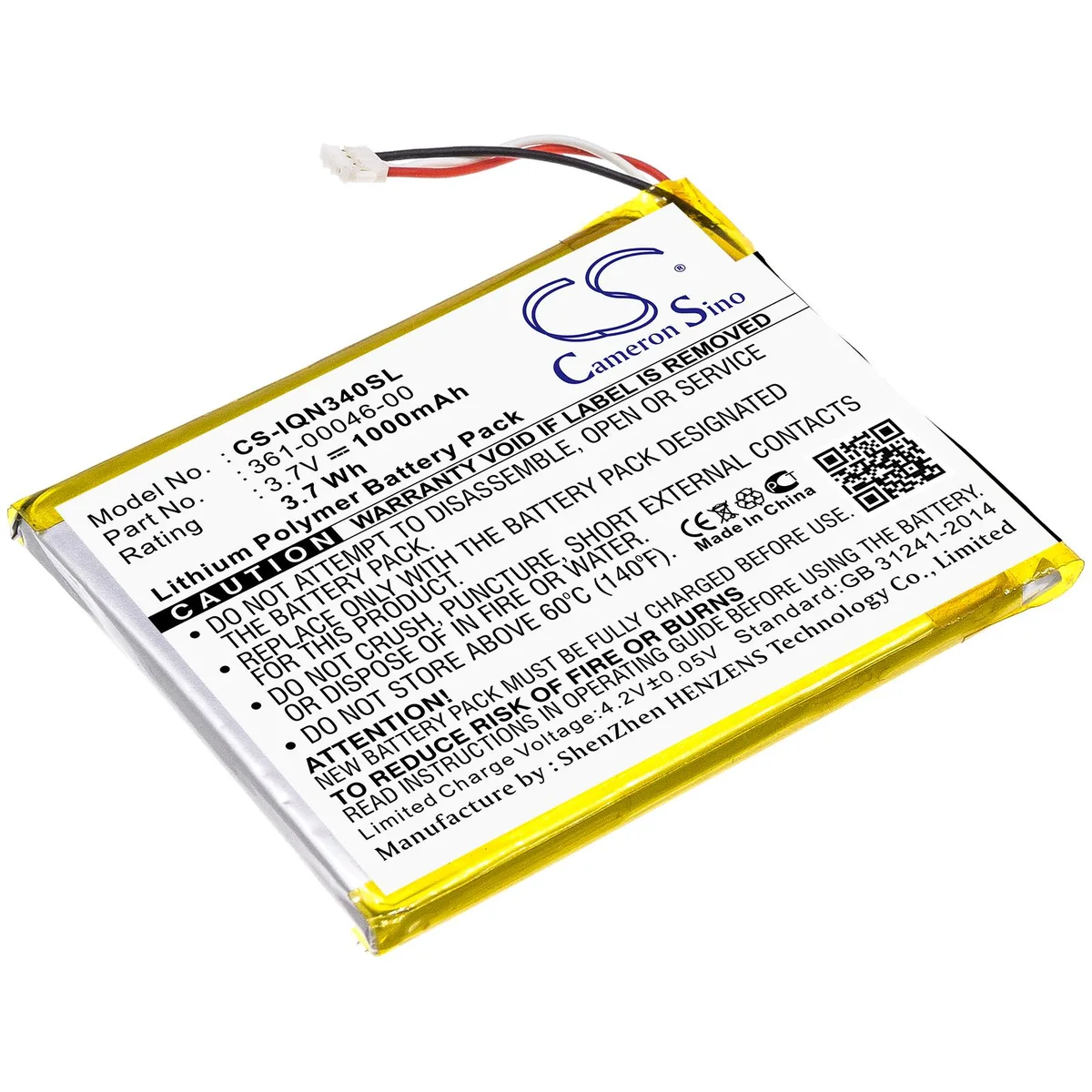 Cameron &amp; Co Cameron &amp; Co DS-CS-IQN340SL GPS accessory 3.7V 1000mAh Li-Polymer Black — product photo