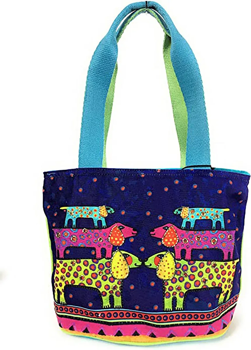 Sun 'N' Sand Sun 'N' Sand Laurel Burch Canine Family Medium Tote Bag 14.5" x 10" x 6.25 — product photo