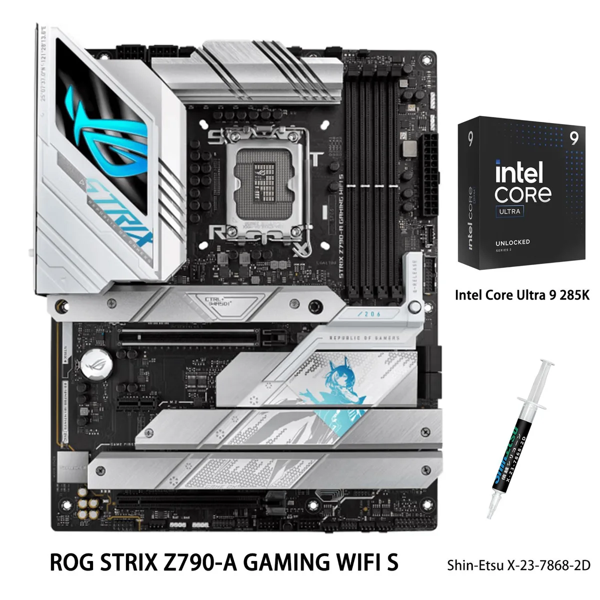 ASUS ASUS ROG STRIX Z790-A GAMING WIFI S Intel motherboard & Ultra 9 285K CPU combo — product photo