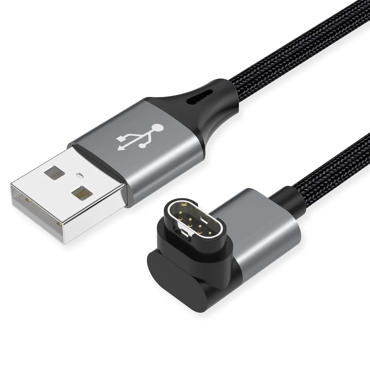 ETEIZU ETEIZU 2 Pack 3.3ft L-Shape Braided Charger Cable Dark Gray — product photo