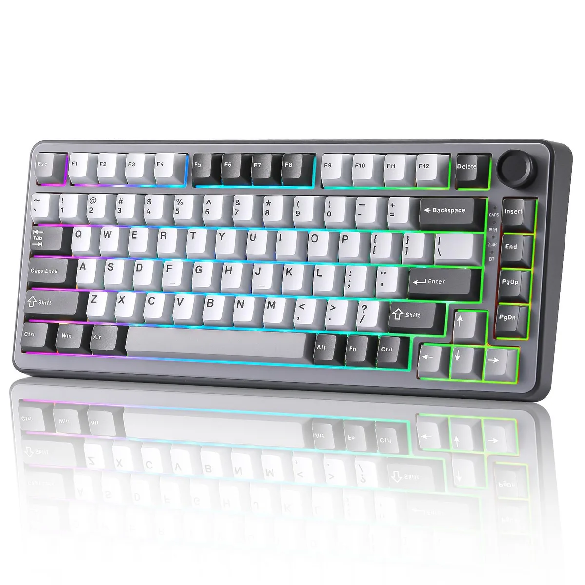 YUNZII YUNZII B75 PRO 75% Gasket Wireless Mechanical Gaming Keyboard Dark Gray Cocoa V2 Switch — product photo