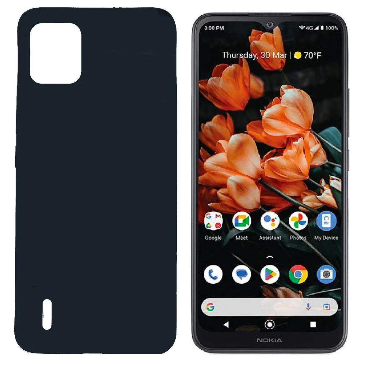 ExtremeCases - Generic ExtremeCases - Generic Nokia C110 N156DLTPU Flexible Skin Cover Case + Tempered Glass Black — product photo