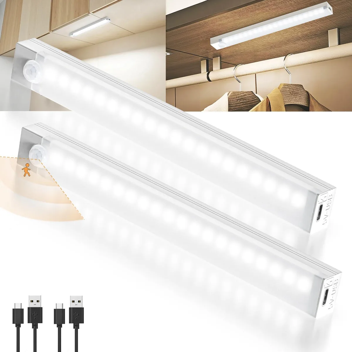 Two white 12-inch ABS bars with magnetic mounts