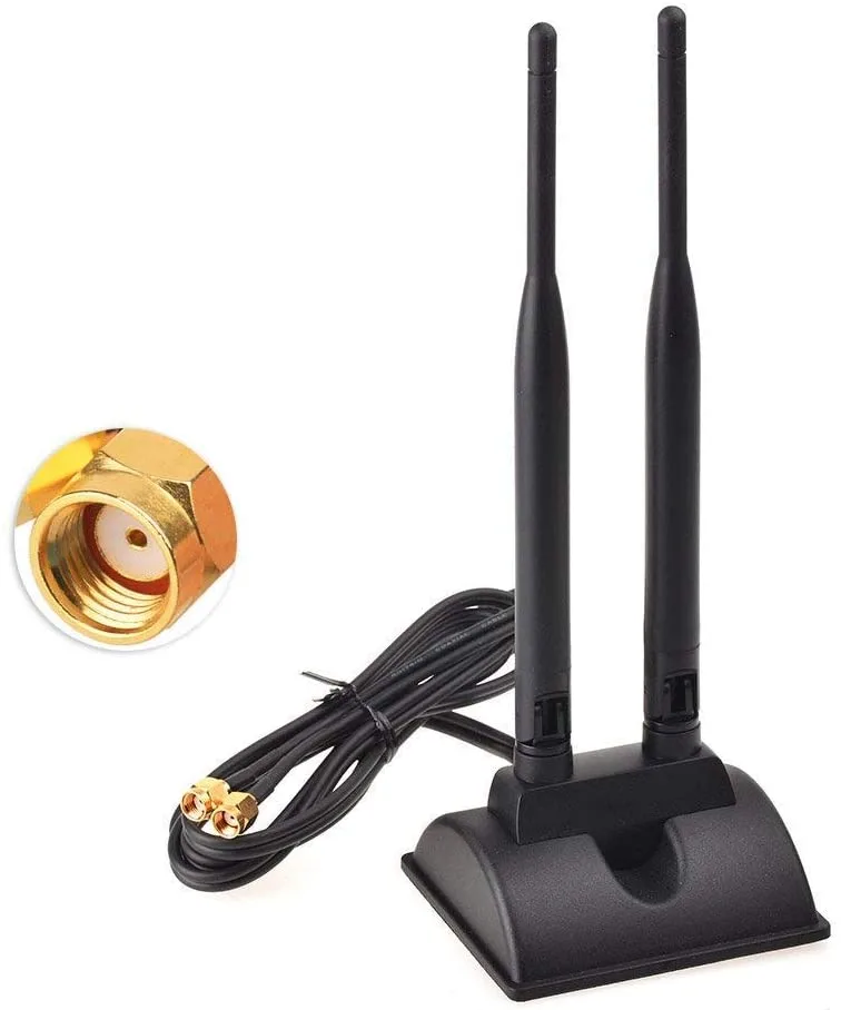Corn Electronics Corn Electronics Dual Band 6dBi WiFi Antenna RP-SMA Magnetic Base 6.5ft Cable — product photo