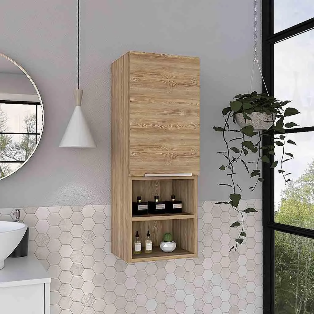 tuphen tuphen Medicine Single Door Cabinet 32" H Light Oak Bookshelve — product photo