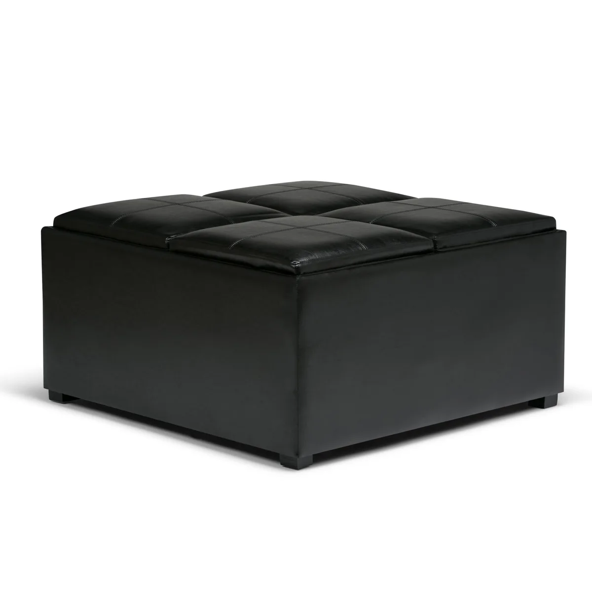 tuphen tuphen Avalon Square Coffee Table Storage Ottoman Midnight Black 35x35x18 — product photo