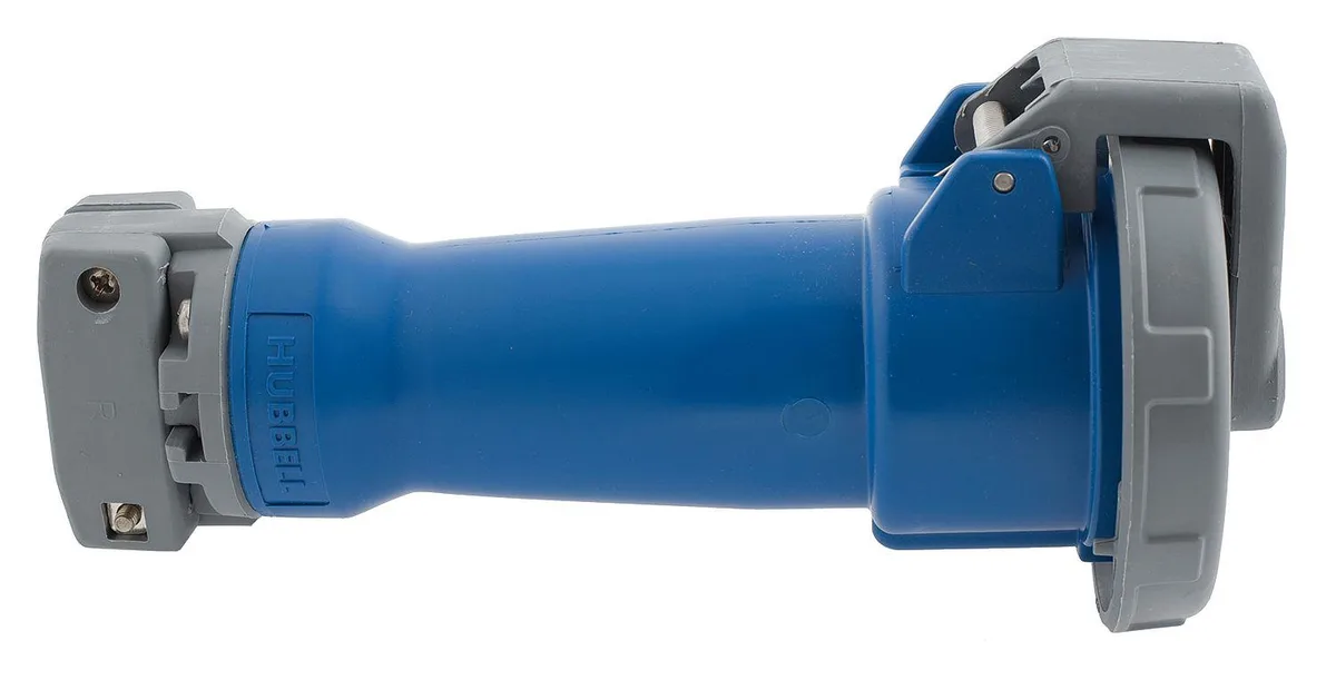 Hubbell Incorporated Hubbell Incorporated HBL330C6W 30A 250V IP68/IP69K Blue Pin &amp; Sleeve Connector — product photo