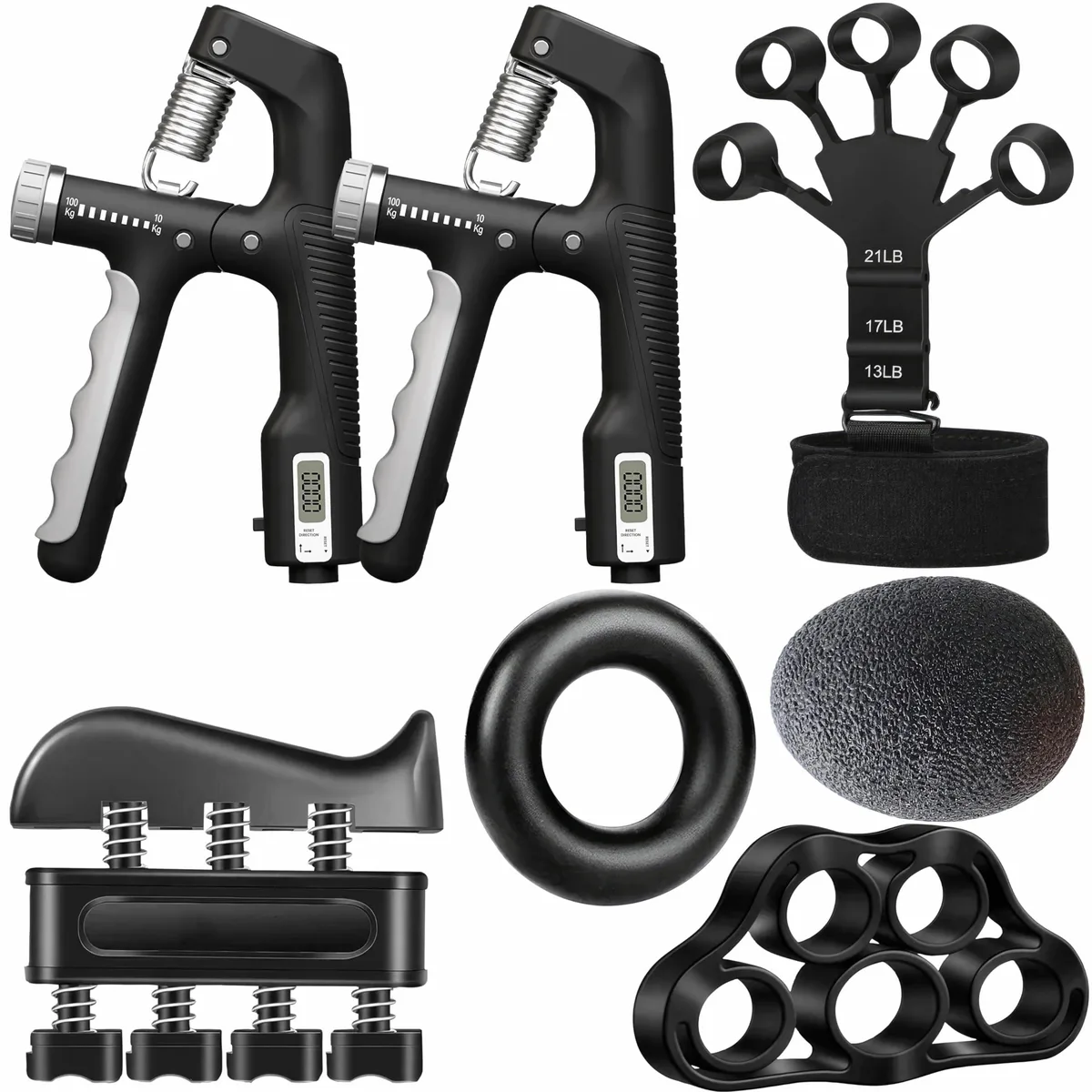  Aerobic Hands 7 Pack Adjustable Grip Strengthener 22-220Lbs Sports Medicine — product photo