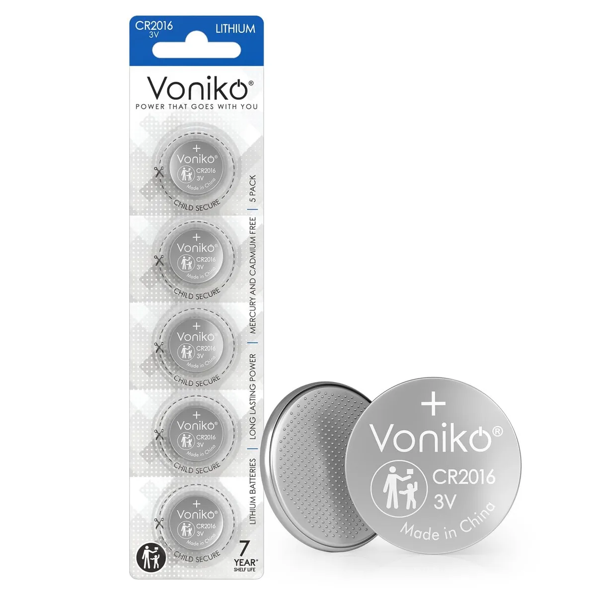 No Sew No Sew CR2016 3V Lithium Standard Battery 5 Pack — product photo