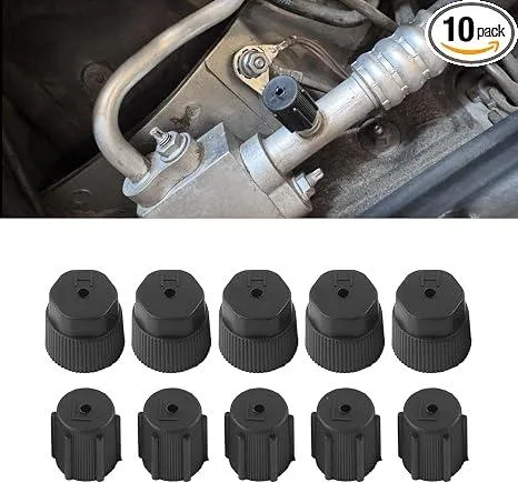 Ten black ABS plastic AC charging port caps, five 13mm low-pressure and five 16mm high-pressure, 20mm long