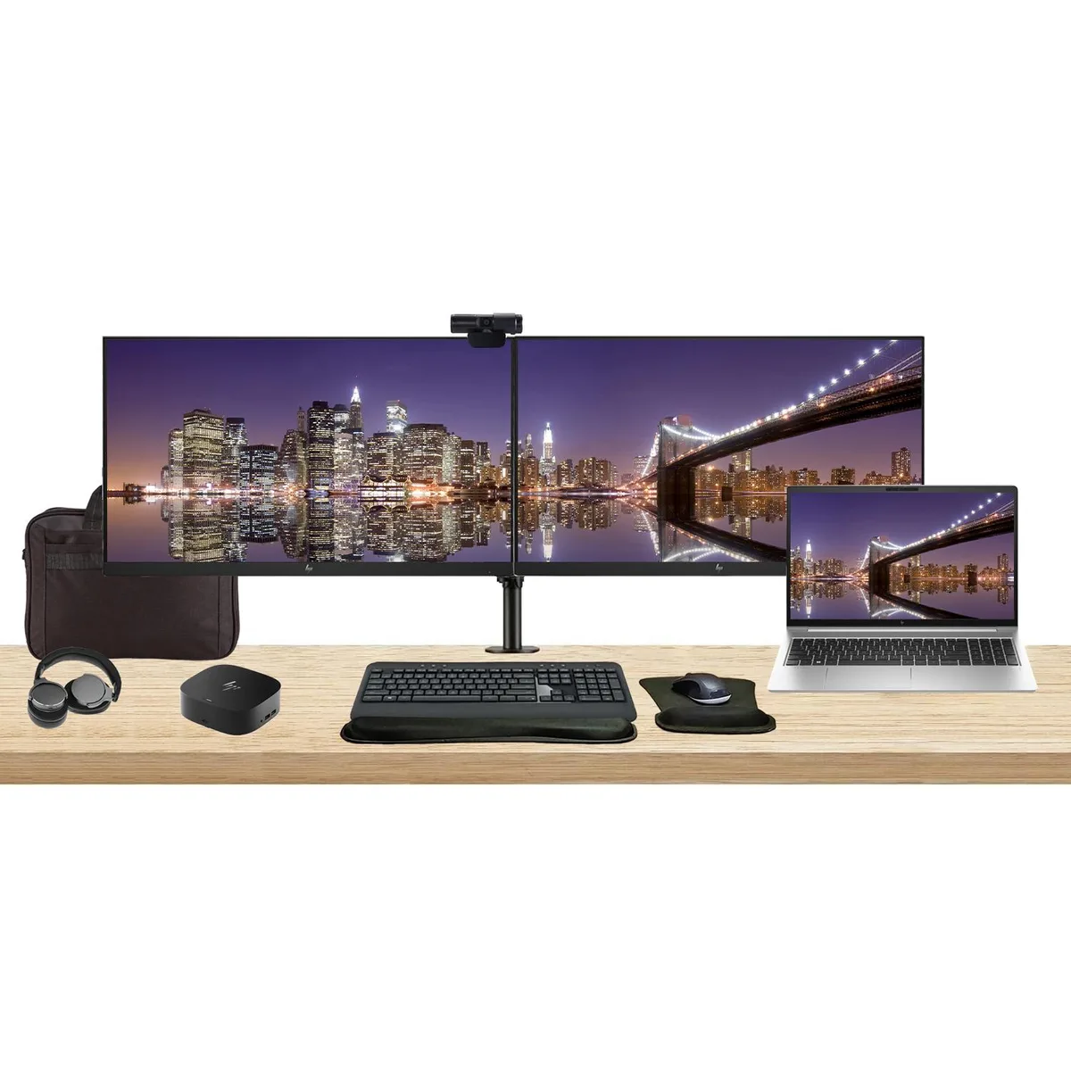 HP HP EliteBook 655 G10 15.6" Ryzen 5 7530U 16GB 512GB Bundle with Dual 27" Monitors, Dock, Peripherals — product photo