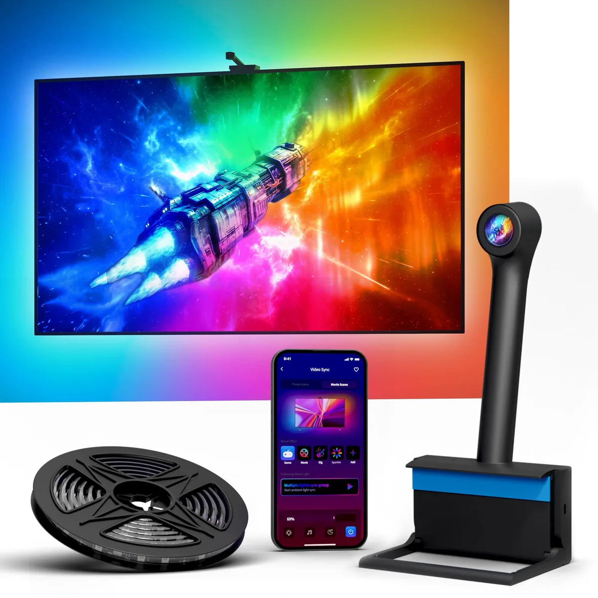  Thomasville Lighting AICAMTVSLLA 12.48ft Smart LED Backlight Kit with Camera for 55-65 inch TVs — product photo