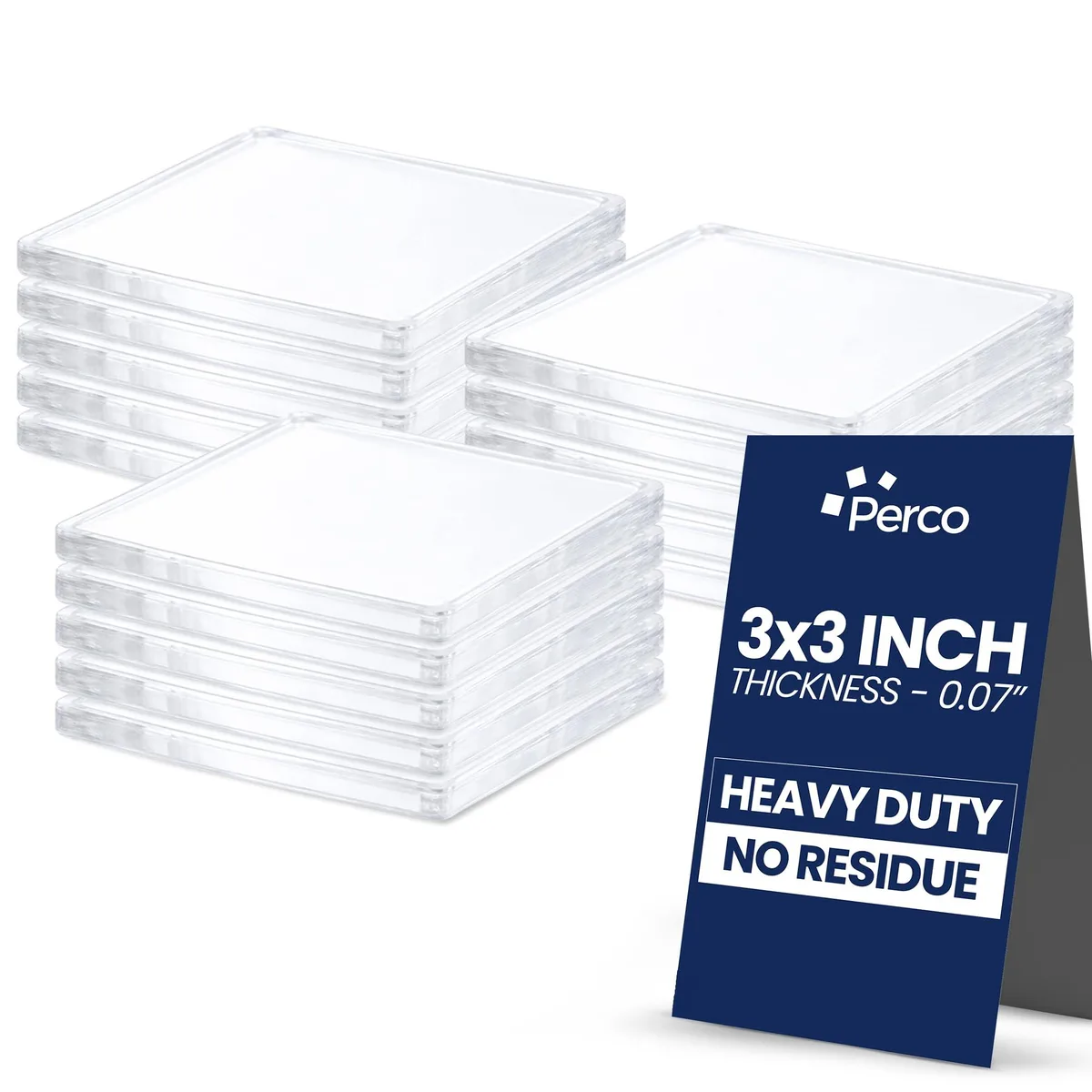 Pack of fifteen clear three-by-three adhesive squares