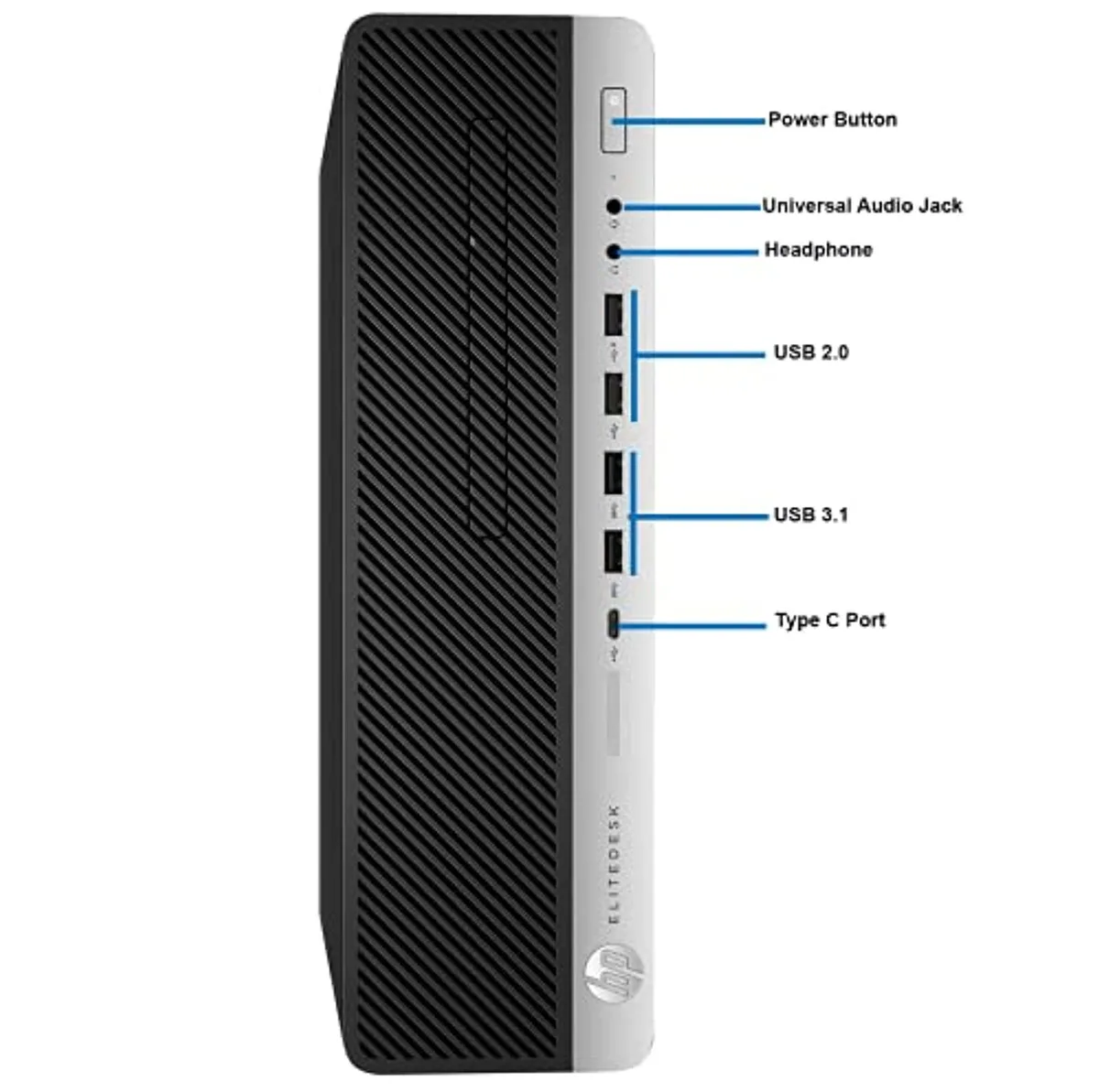 HP HP EliteDesk 800 G3 SFF desktop PC, Core i5-6500 3.20 GHz, 8 GB DDR4, 256 GB NVMe, Windows 10 Pro — product photo