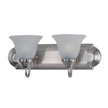 Satin nickel 18-inch two-light vanity fixture
