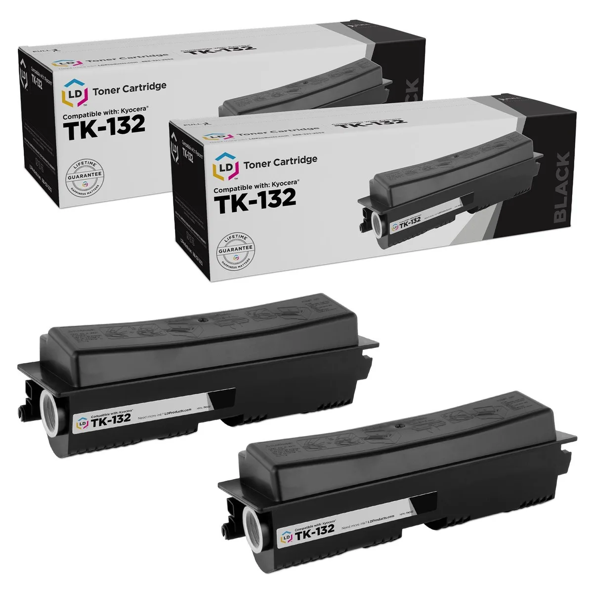 LD Products LD Products TK-132 Black Toner Cartridge 2-Pack — product photo