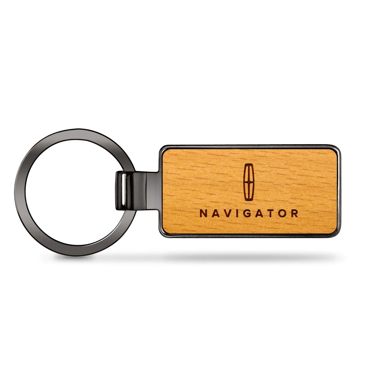 iPick Image, LLC iPick Image, LLC Lincoln Navigator Maple Wood Gunmetal Frame Key Chain Car Electronics Accessory — product photo