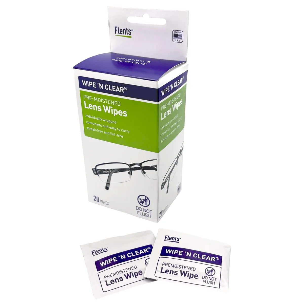 Wipe 'N Clear Pre-Moistened Lens Wipes Assorted 20 Count — product photo