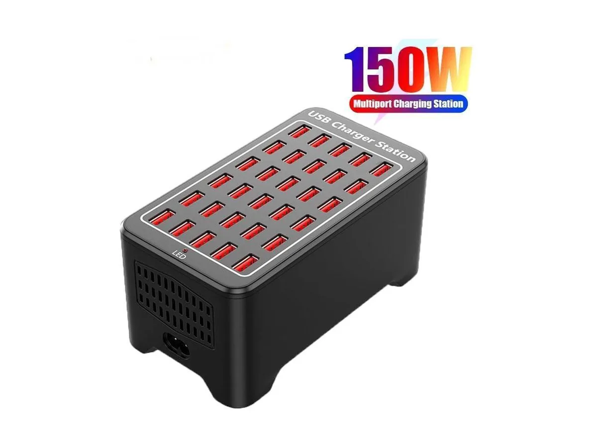 IXJYLCPC IXJYLCPC 30-Port USB 3.0 Charging Station 150W Black — product photo