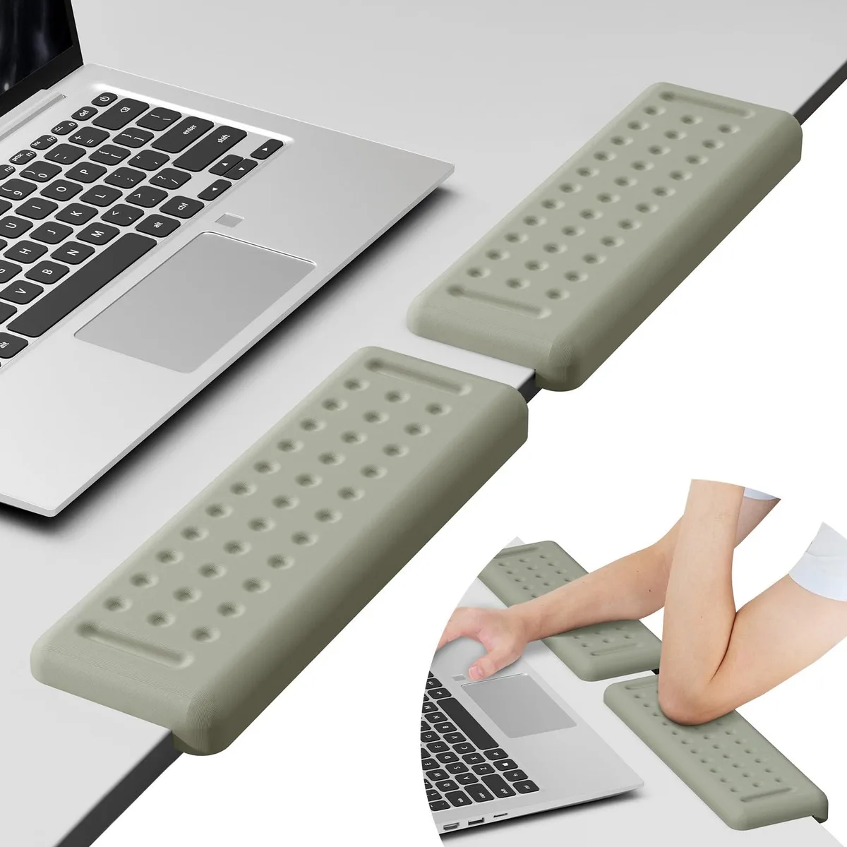  Leolee L-Shaped Desk Elbow Pads Grey Memory Foam 11.81 x 2.76 inches 2-Piece — product photo
