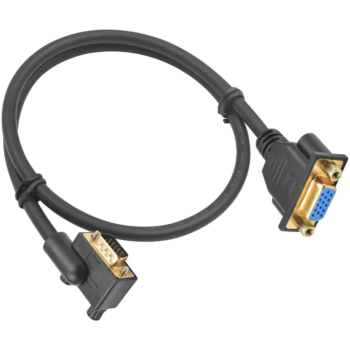 Vszerda Vszerda VGA Extension Cable 1.5ft 90 Degree Left Angle Male to Female 15 Pin — product photo