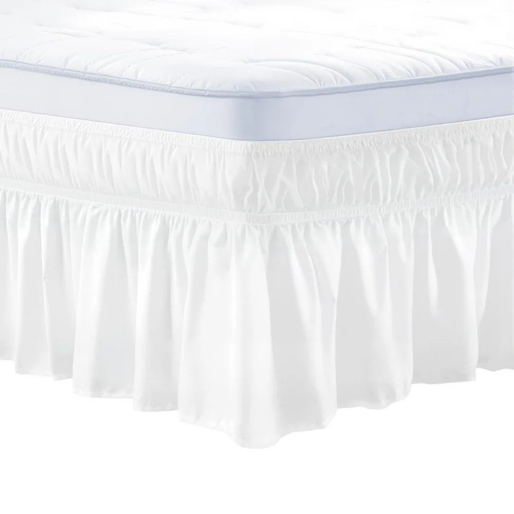 VEVOR VEVOR Wrap Around Bed Skirt 15 in Drop Queen White 80 GSM Polyester — product photo