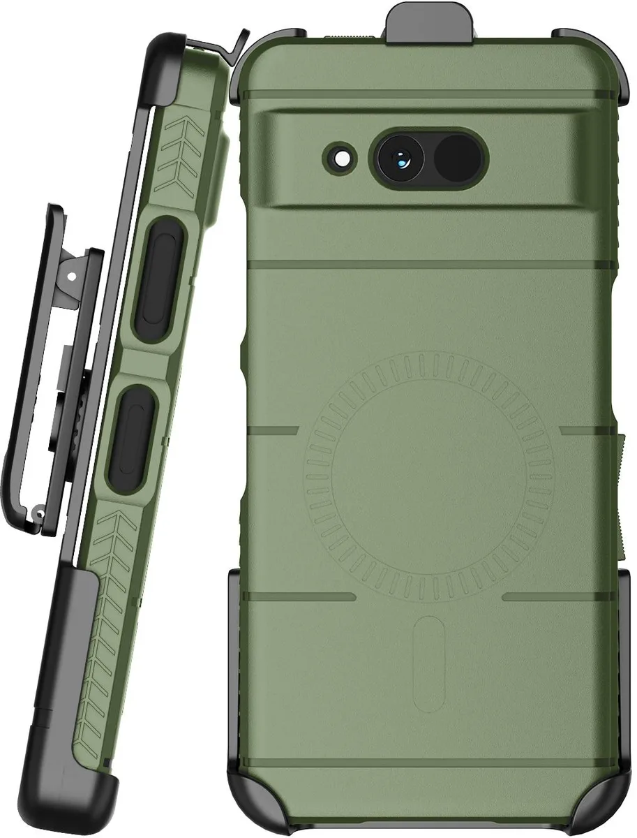 Nakedcellphone Nakedcellphone Case &amp; Holster for Sonim XP Pro Thermal 5G Green MagSafe 13-position clip — product photo