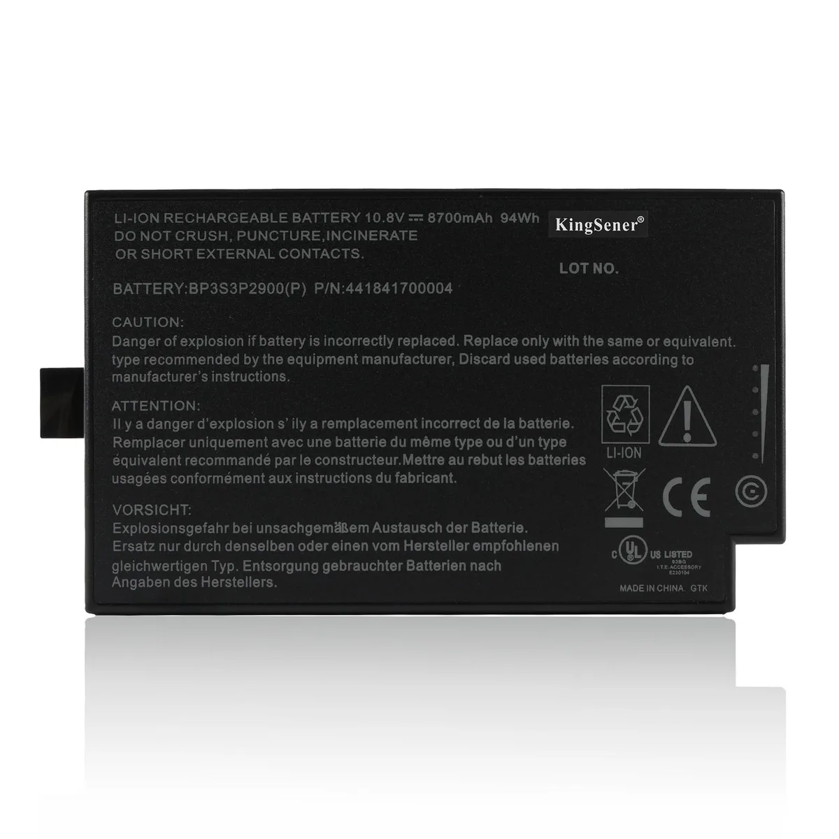 KingSener KingSener BP3S3P2900(P) 10.8V 8100mAh 88WH laptop battery for Getac B300 B300X — product photo