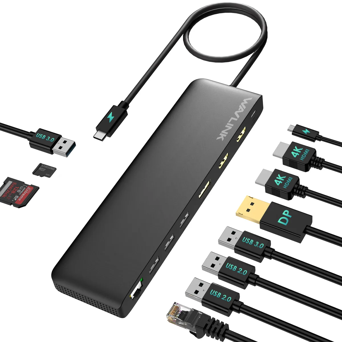 Wavlink Wavlink WL-UMD09 Docking Station 85W PD 2xHDMI DP Gigabit Ethernet SD Audio — product photo