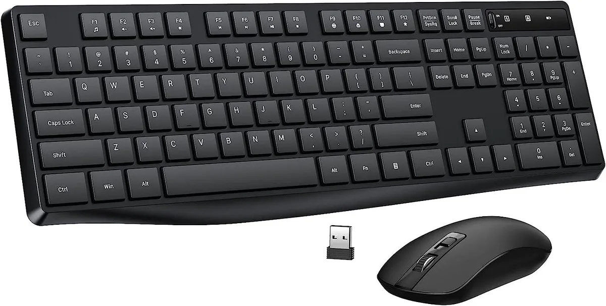 Corn Electronics Corn Electronics Wireless Keyboard &amp; Mouse Combo 2.4G 104-Key 3 DPI 800/1200/1600 Black — product photo