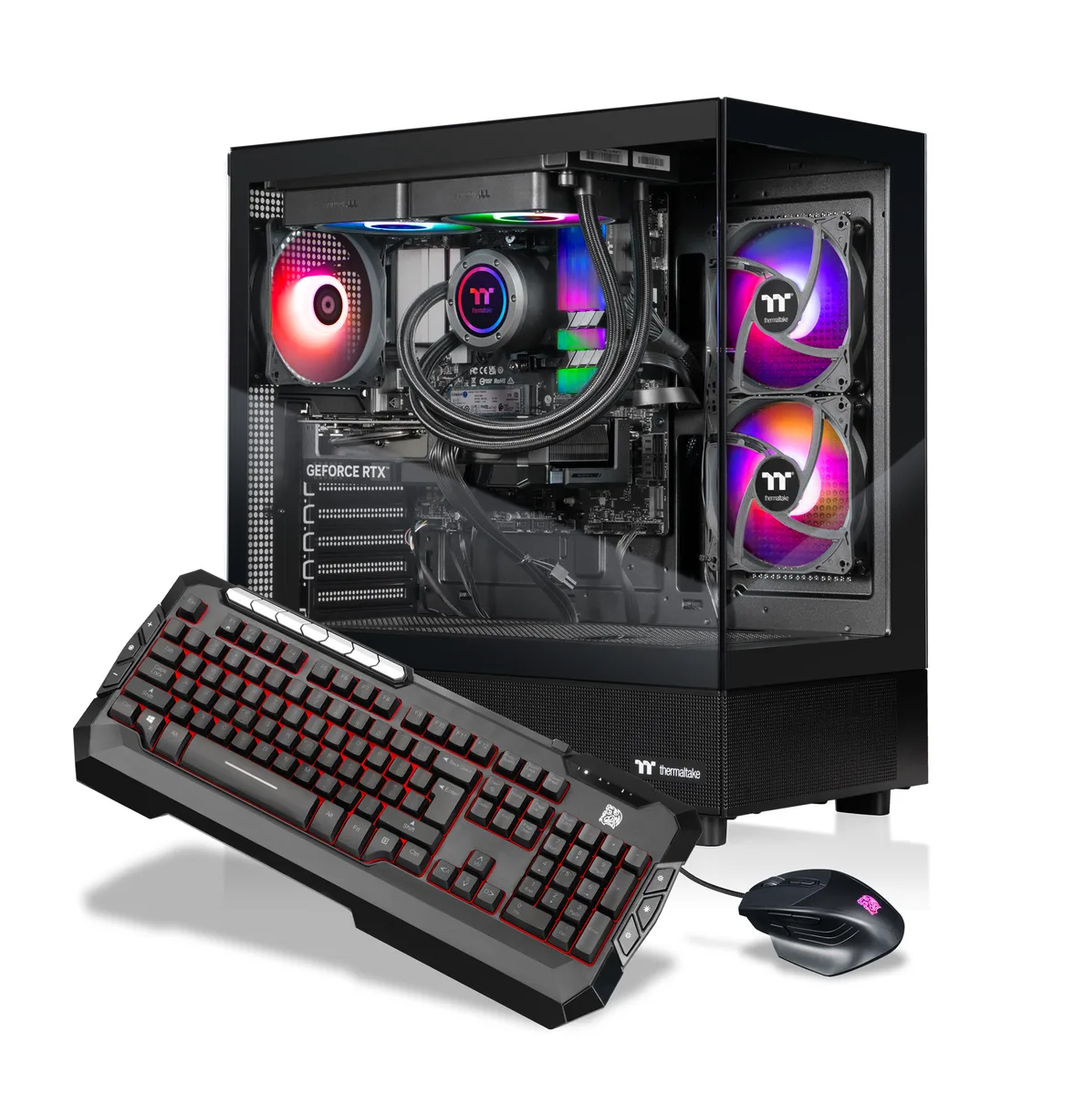 Thermaltake Thermaltake V27B-B55K-56T-LCS Gaming PC Ryzen 7 5800X3D 32GB DDR4 1TB NVMe RTX 5060 Ti — product photo
