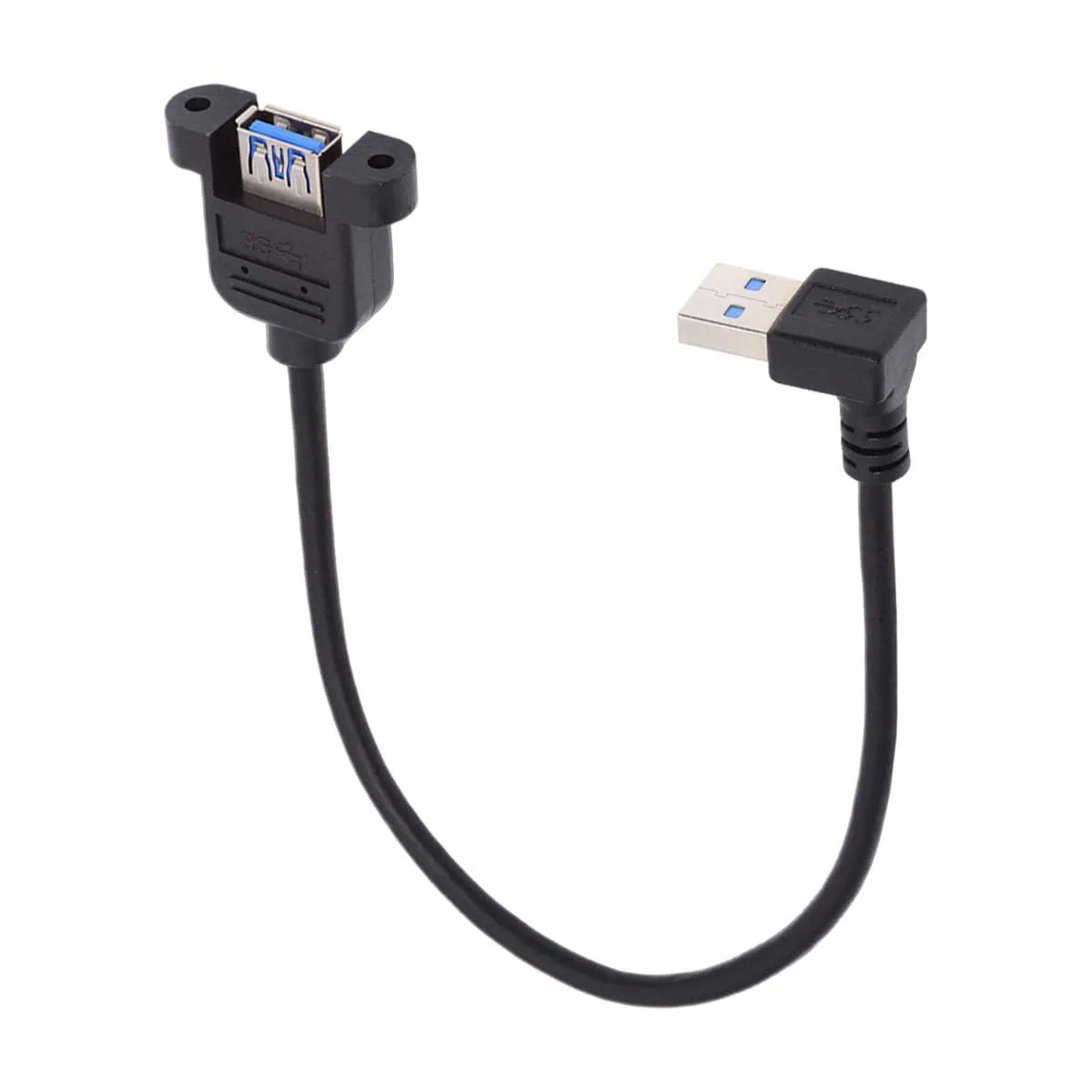 Fervit Fervit USB 3.0 Male to Female Type-A Panel Cable 90 Degree 30cm — product photo