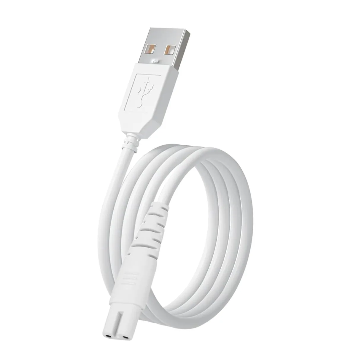 Black USB-C cable with proprietary 2-pin water flosser connector, 1.5 m