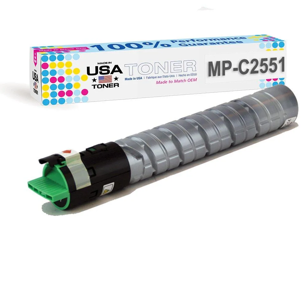 MADE IN USA TONER MADE IN USA TONER Compatible Black Toner Cartridge for Ricoh MP C2051, C2551, C2030, C2050, C2530, C2550 — product photo